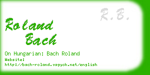 roland bach business card